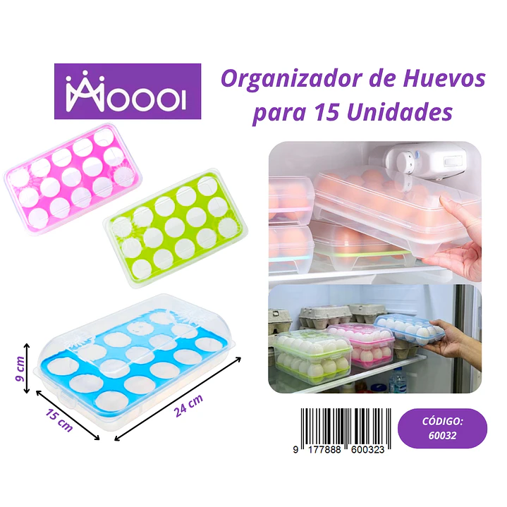 ORGANIZADOR DE HUEVOS PARA 15uds Precio publicado al por mayor 3 unidades del mismo 1