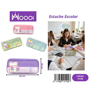 ESTUCHE ESCOLAR DISEÑO OSO FEMENINO Precio publicado al por mayor 3 unidades del mismo