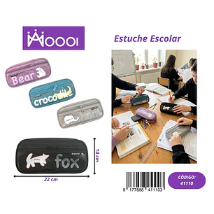 ESTUCHE ESCOLAR DISEÑO ANIMAL UNISEX Precio publicado al por mayor 3 unidades del mismo