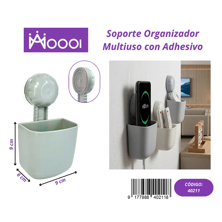 Soporte Organizador Multiuso con Adhesivo Precio publicado al por mayor 3 unidades del mismo 1