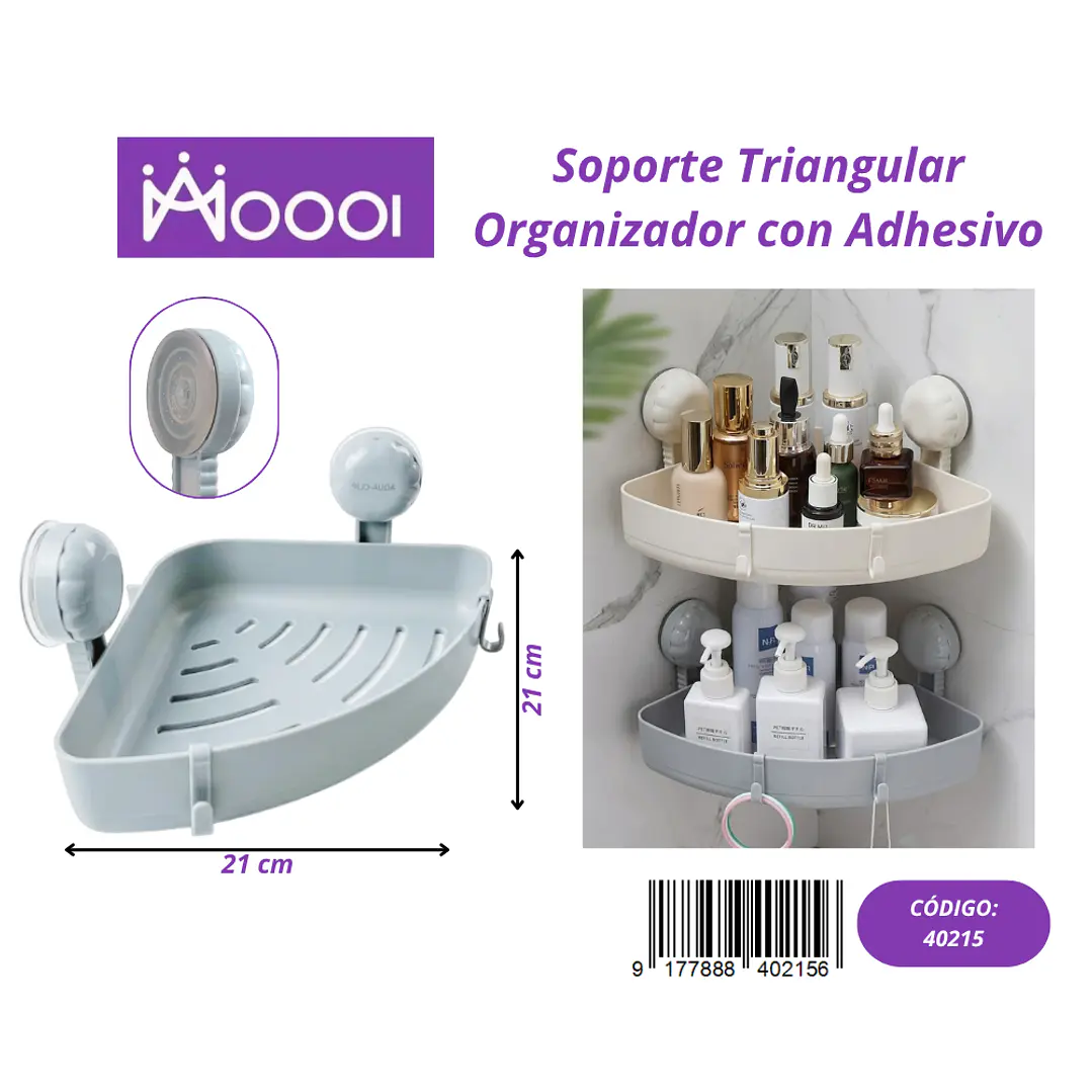 Soporte Triangular Organizador con Adhesivo Precio publicado al por mayor 3 unidades del mismo 1