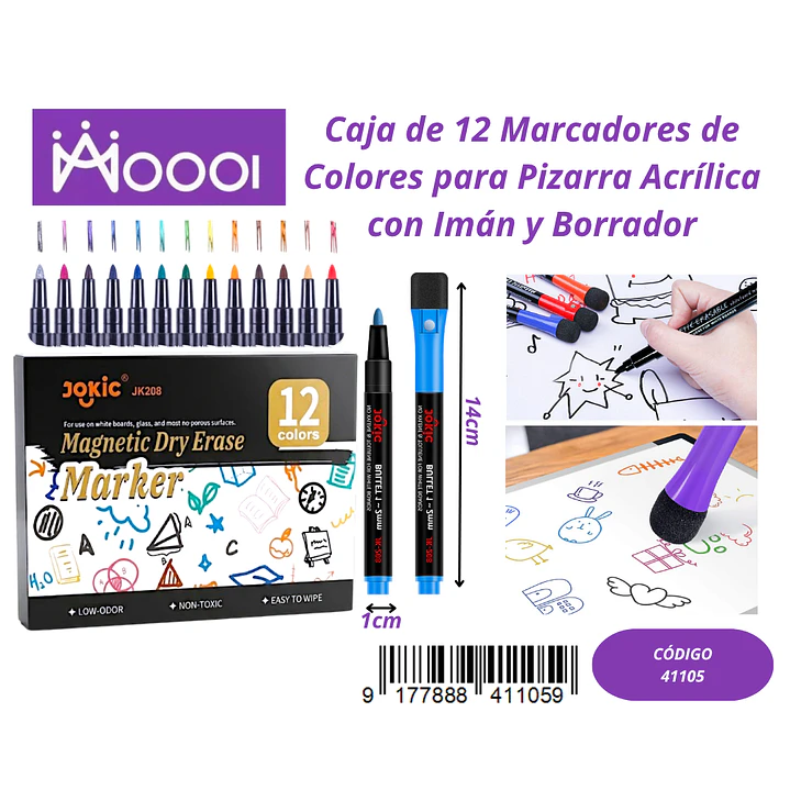 Caja de 12 marcadores de Colores Acrilicos Precio publicado al por mayor 3 unidades del mismo 1