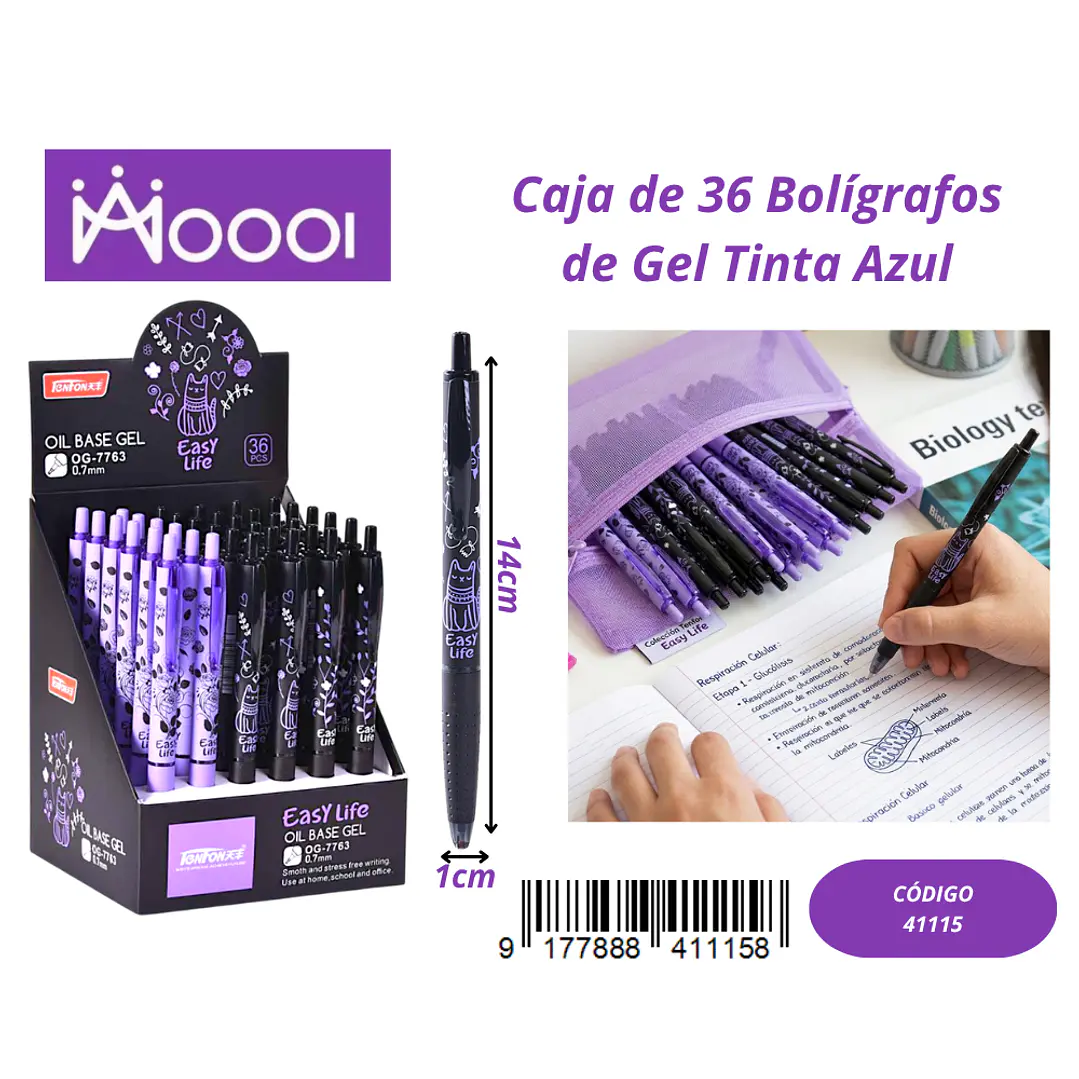 Bolígrafo de Gel Tinta Azul (Valor 1 Pieza) Precio publicado al por mayor 3 unidades del mismo 1