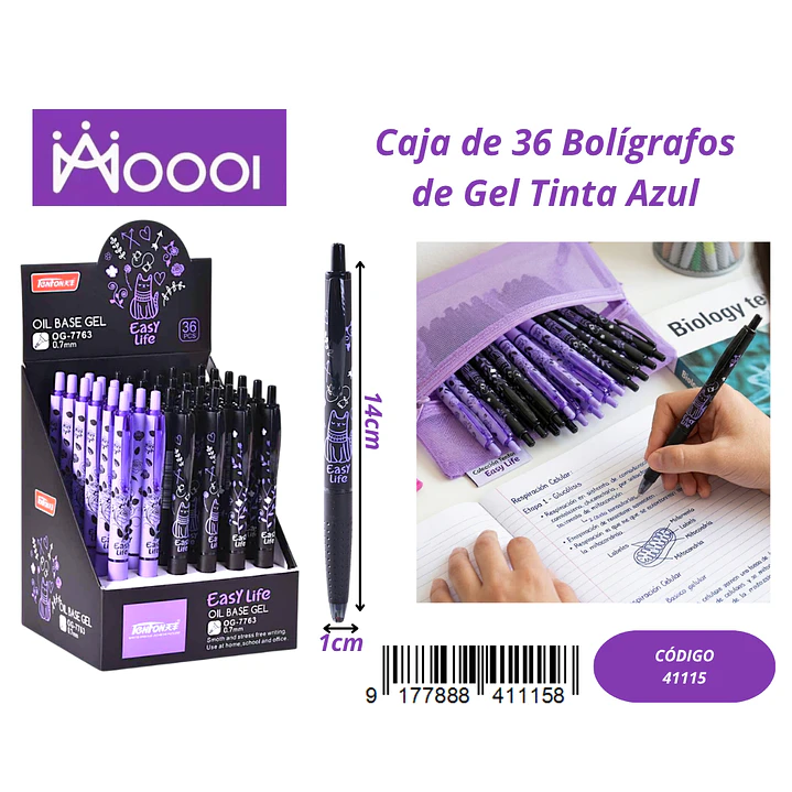 Bolígrafo de Gel Tinta Azul (Valor 1 Pieza) Precio publicado al por mayor 3 unidades del mismo 1
