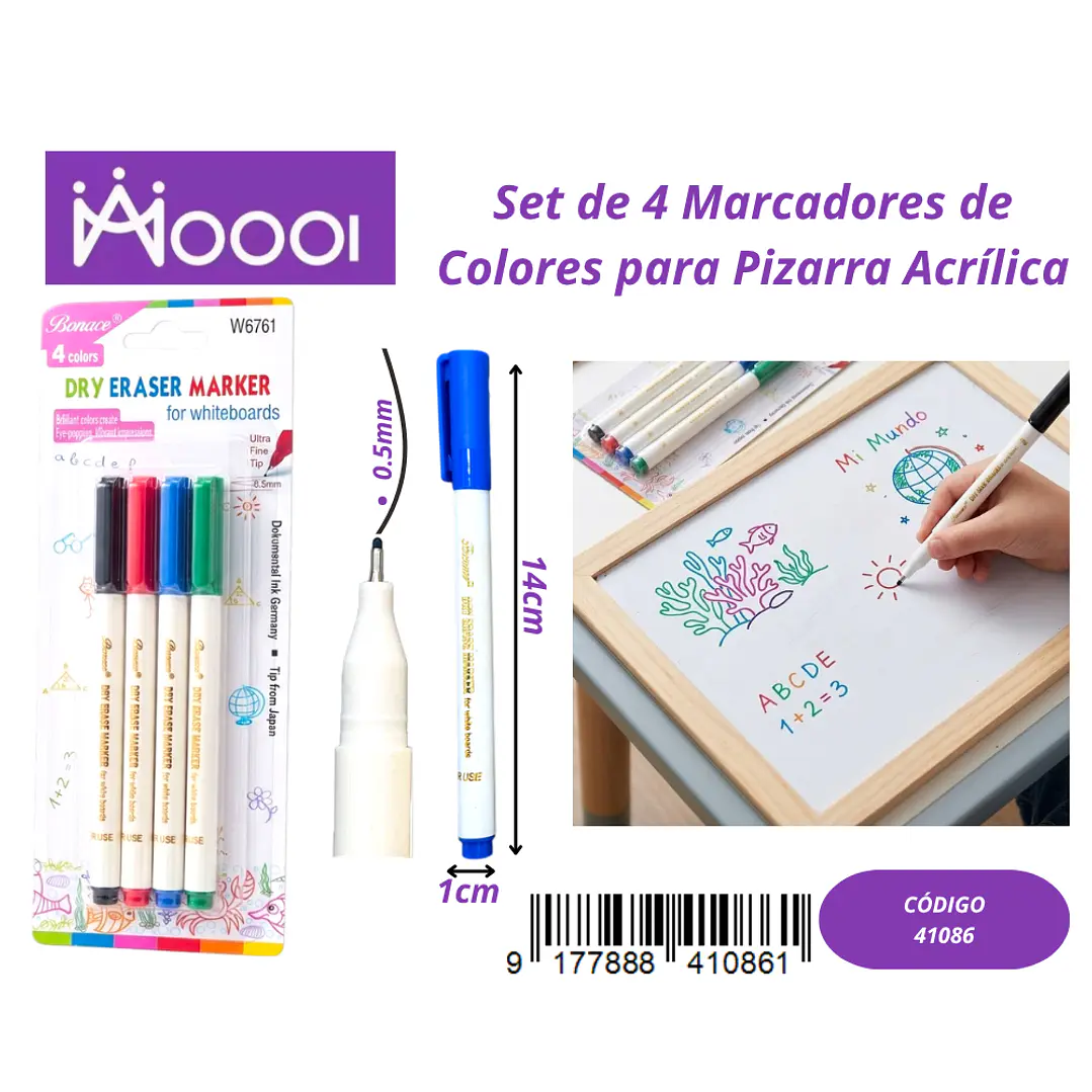 SET DE 4 MARCADORES DE COLORES ACRILICOS Precio publicado al por mayor 3 unidades del mismo 1