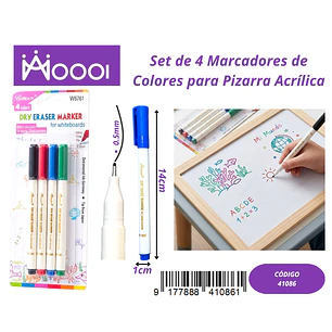 SET DE 4 MARCADORES DE COLORES ACRILICOS Precio publicado al por mayor 3 unidades del mismo