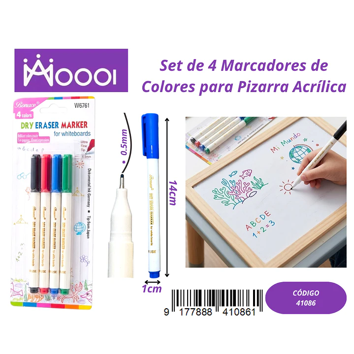 SET DE 4 MARCADORES DE COLORES ACRILICOS Precio publicado al por mayor 3 unidades del mismo 1