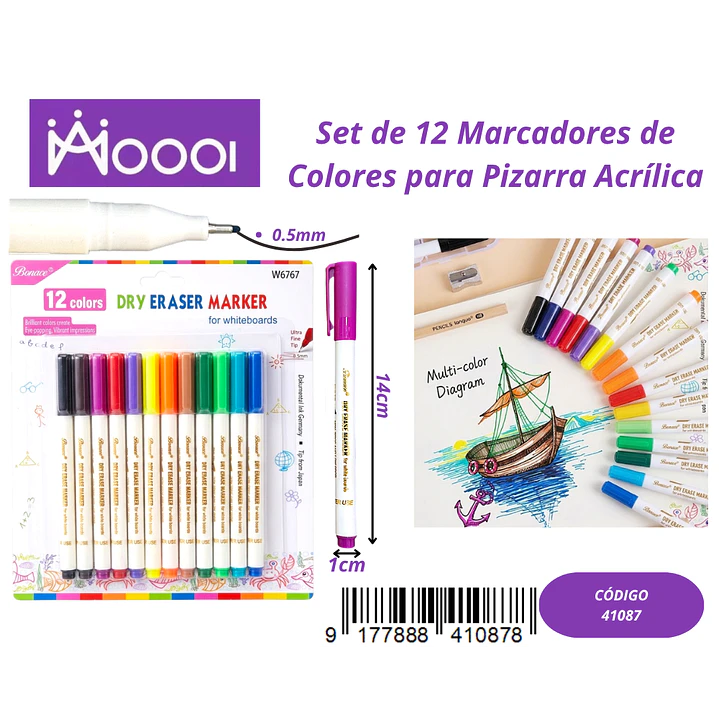 SET DE 12 MARCADORES DE COLORES ACRILICOS Precio publicado al por mayor 3 unidades del mismo 1
