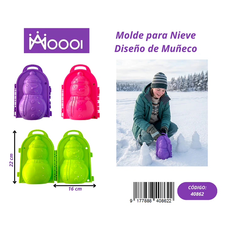 MOLDE PARA NIEVE DISEÑO MUÑECO Precio publicado al por mayor 3 unidades del mismo 1
