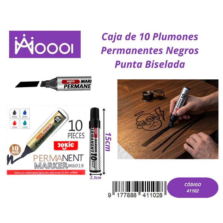 CAJA DE 10 PLUMONES PERMANENTE NEGRO Precio publicado al por mayor 3 unidades del mismo 1