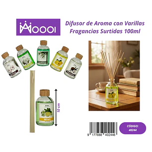 Difusor de Aroma con Varillas 100ml Precio publicado al por mayor 3 unidades del mismo