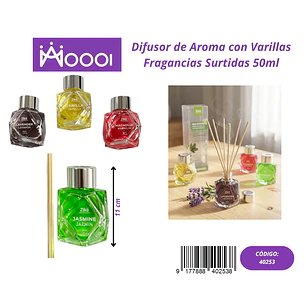 Difusor de Aroma con Varillas 50ml Precio publicado al por mayor 3 unidades del mismo