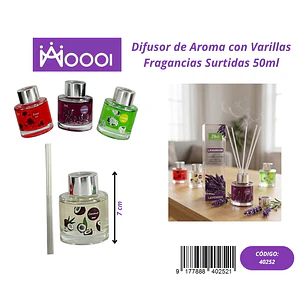 Difusor de Aroma con Varillas 50ml Precio publicado al por mayor 3 unidades del mismo