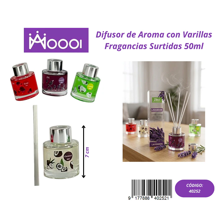 Difusor de Aroma con Varillas 50ml Precio publicado al por mayor 3 unidades del mismo 1