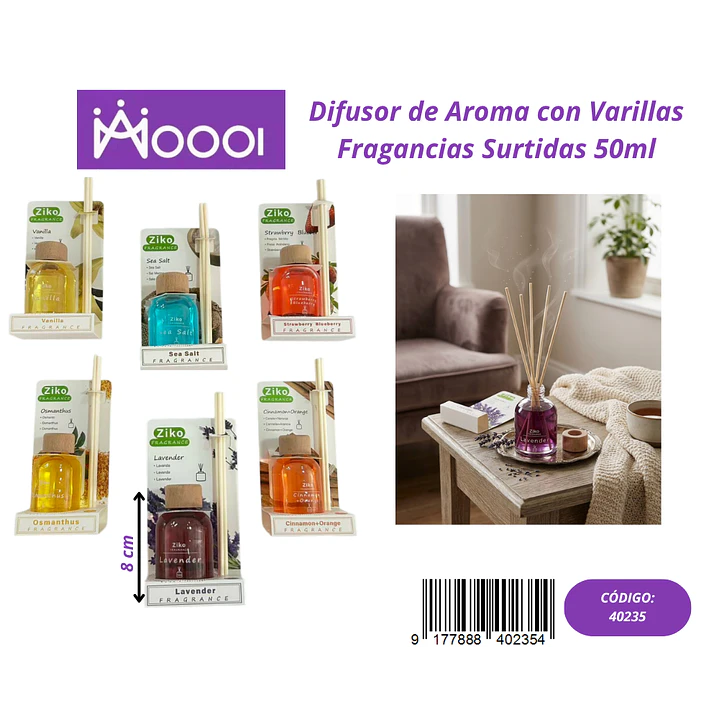Difusor de Aroma con Varillas 50ml Precio publicado al por mayor 3 unidades del mismo 1