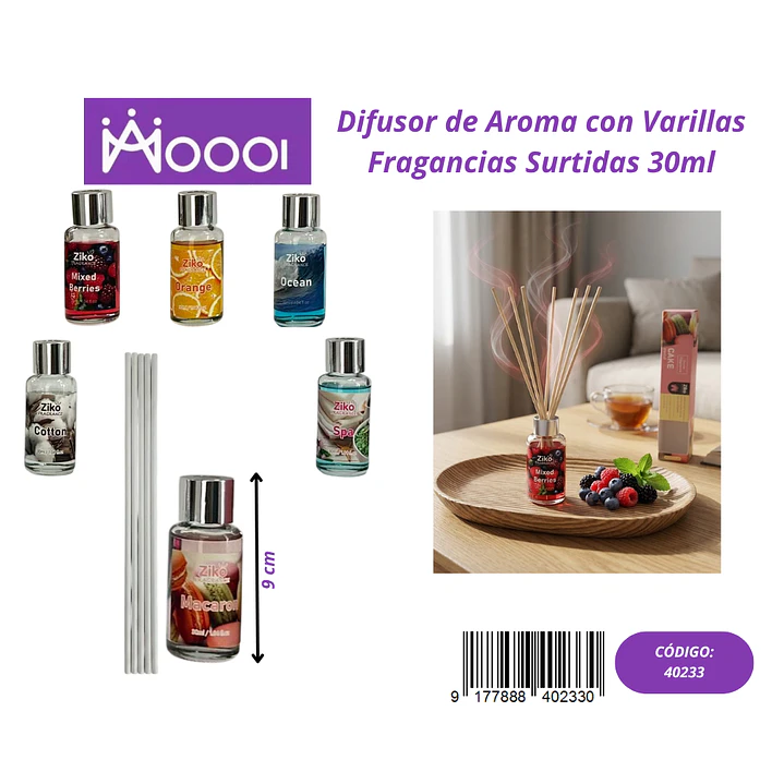 Difusor de Aroma con Varillas 30ml Precio publicado al por mayor 3 unidades del mismo 1