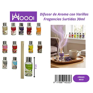 Difusor de Aroma con Varillas 30ml Precio publicado al por mayor 3 unidades del mismo