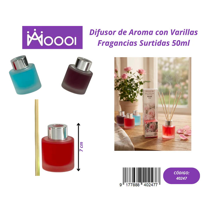 Difusor de Aroma con Varillas 50ml Precio publicado al por mayor 3 unidades del mismo 1