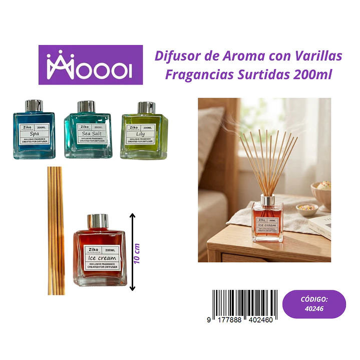 Difusor de Aroma con Varillas 200ml Precio publicado al por mayor 3 unidades del mismo 1