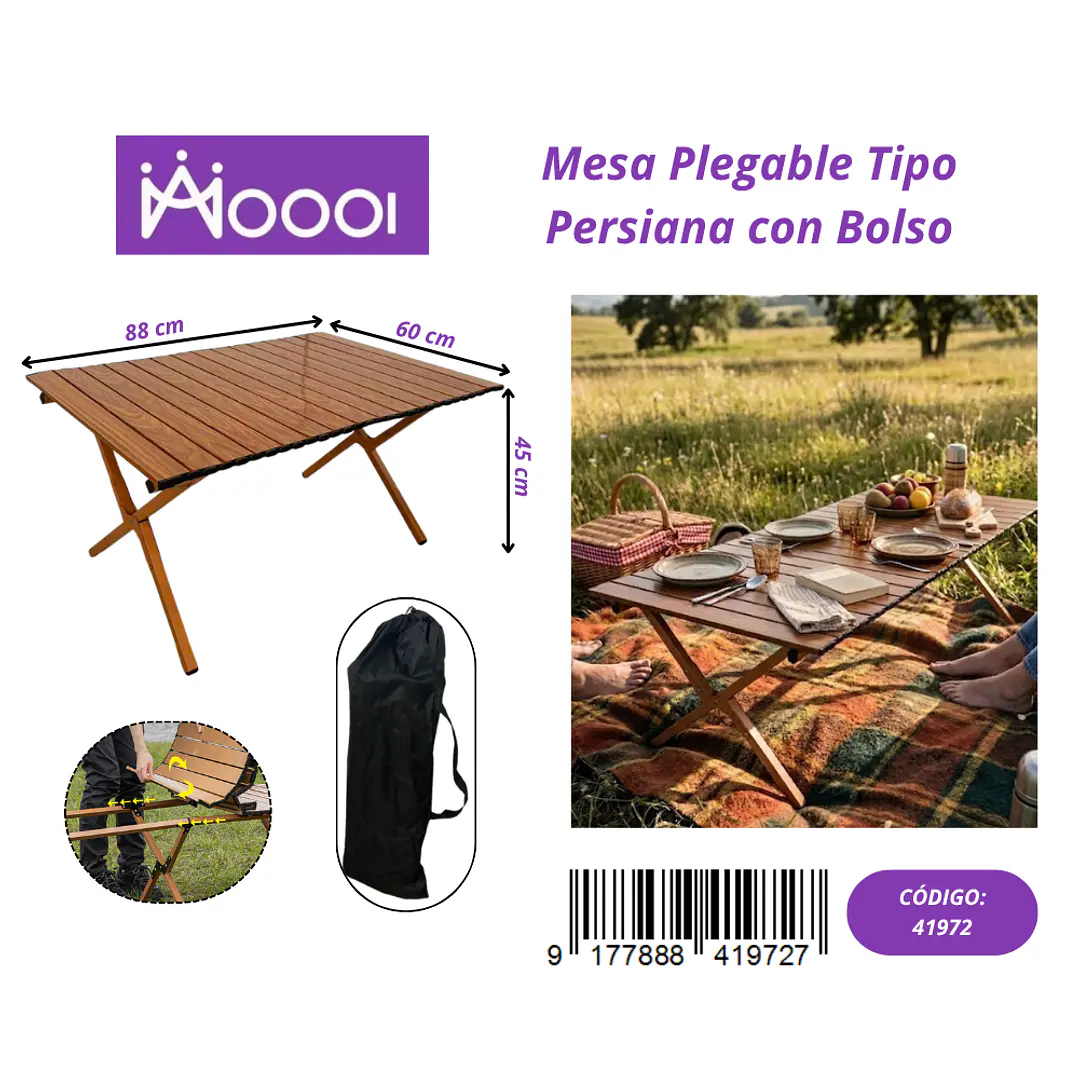 Mesa Plegable 90x60cm Tipo Persiana Precio publicado al por mayor 3 unidades del mismo 1
