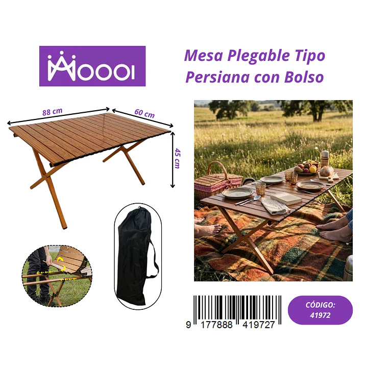 Mesa Plegable 90x60cm Tipo Persiana Precio publicado al por mayor 3 unidades del mismo 1