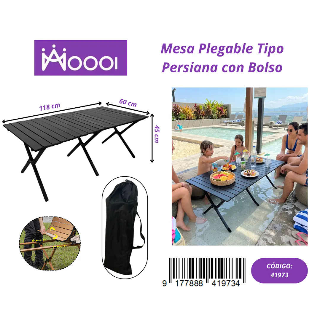 Mesa Plegable 120x60cm Tipo Persiana Precio publicado al por mayor 3 unidades del mismo 1