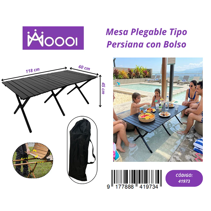 Mesa Plegable 120x60cm Tipo Persiana Precio publicado al por mayor 3 unidades del mismo 1
