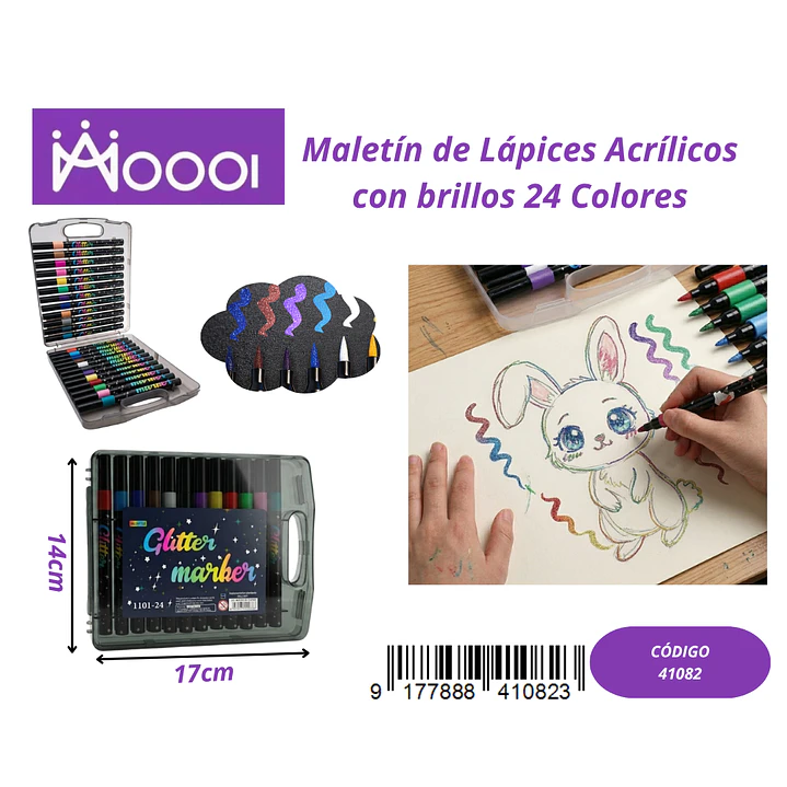 Maletín de Lápices Semi-Acrilicos 24 Colores Precio publicado al por mayor 3 unidades del mismo 1