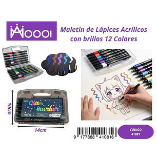 Maletín de Lápices Semi-Acrilicos 12 Colores Precio publicado al por mayor 3 unidades del mismo