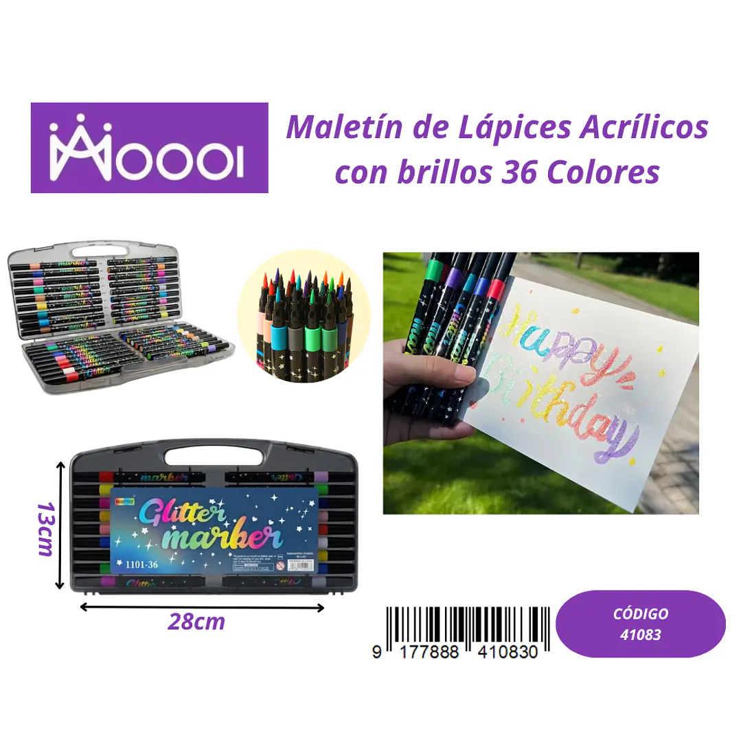 Maletín de Lápices Semi-Acrilicos 36 Colores Precio publicado al por mayor 3 unidades del mismo 1