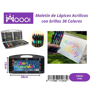 Maletín de Lápices Semi-Acrilicos 36 Colores Precio publicado al por mayor 3 unidades del mismo