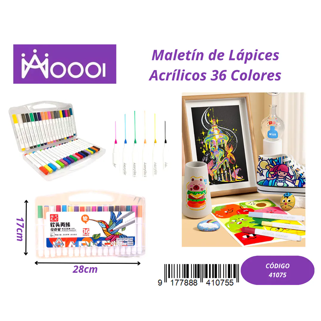 Maletín de Lápices Semi-Acrilicos 36 Colores Precio publicado al por mayor 3 unidades del mismo 1