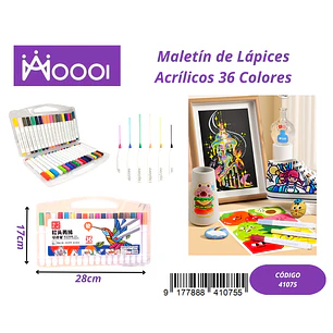 Maletín de Lápices Semi-Acrilicos 36 Colores Precio publicado al por mayor 3 unidades del mismo