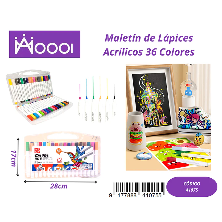 Maletín de Lápices Semi-Acrilicos 36 Colores Precio publicado al por mayor 3 unidades del mismo 1