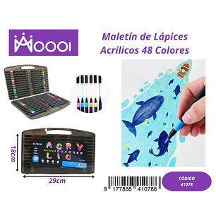 Maletín de Lápices Semi-Acrílicos 48 Colores Precio publicado al por mayor 3 unidades del mismo