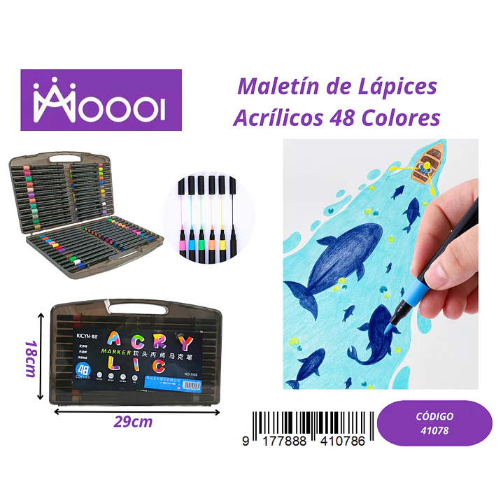 Maletín de Lápices Semi-Acrílicos 48 Colores Precio publicado al por mayor 3 unidades del mismo 1