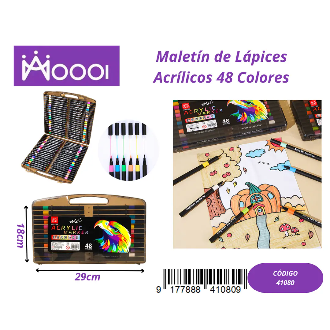 Maletín de Lápices Semi-Acrílicos 48 Colores Precio publicado al por mayor 3 unidades del mismo 1