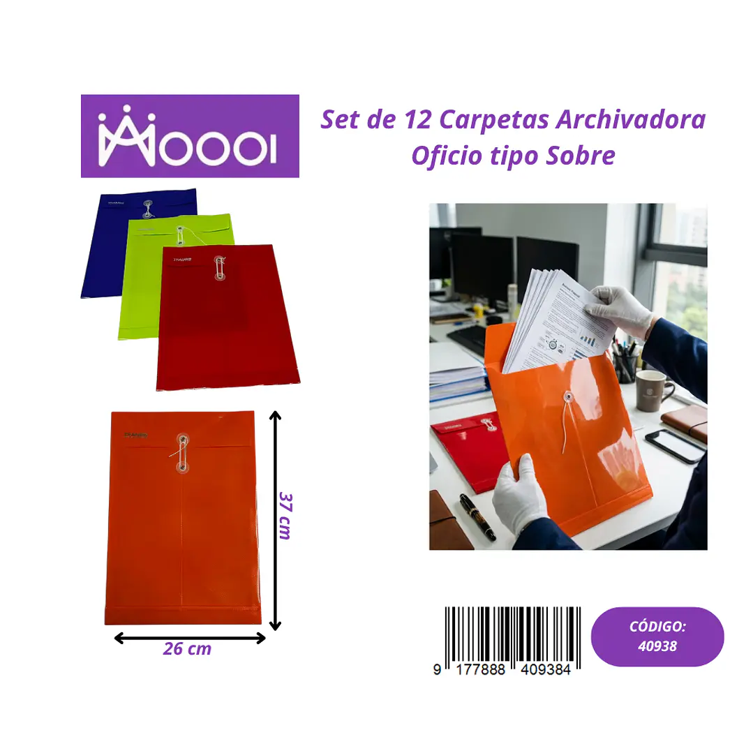 Carpeta Archivadora Oficio Tipo Sobre (Valor 1 Pieza) Precio publicado al por mayor 3 unidades del mismo 1