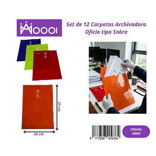 Carpeta Archivadora Oficio Tipo Sobre (Valor 1 Pieza) Precio publicado al por mayor 3 unidades del mismo