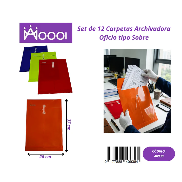 Carpeta Archivadora Oficio Tipo Sobre (Valor 1 Pieza) Precio publicado al por mayor 3 unidades del mismo 1