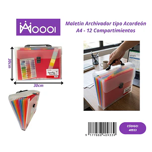 Maletín Archivador tipo Acordeón A4 12C Precio publicado al por mayor 3 unidades del mismo