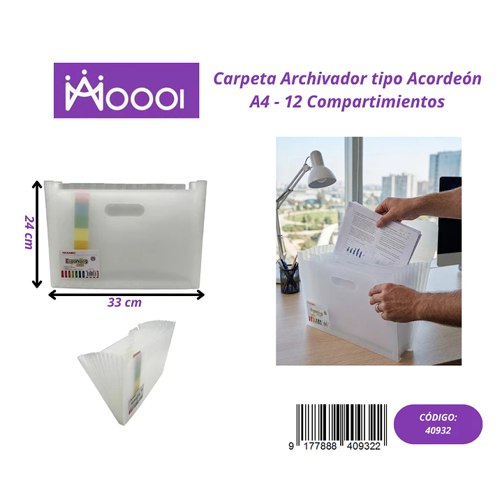 Carpeta Archivadora A4 Tipo Acordeón 12C Precio publicado al por mayor 3 unidades del mismo 1