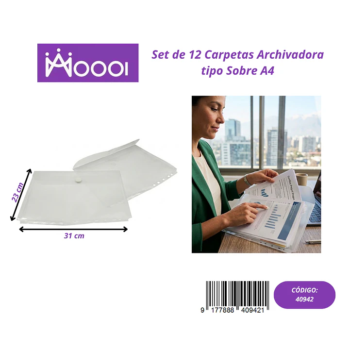 Carpeta Archivadora A4 Tipo Sobre (Valor 1 Pieza) Precio publicado al por mayor 3 unidades del mismo 1