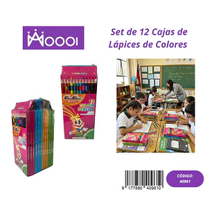CAJA DE 12 LÁPICES DE COLORES Precio publicado al por mayor 3 unidades del mismo