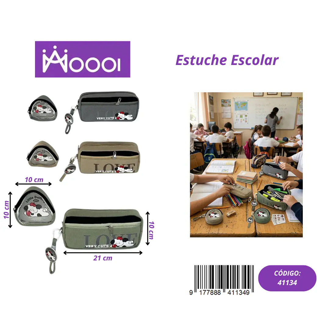 ESTUCHE ESCOLAR DISEÑO PERRITOS MASCULINO Precio publicado al por mayor 3 unidades del mismo 1