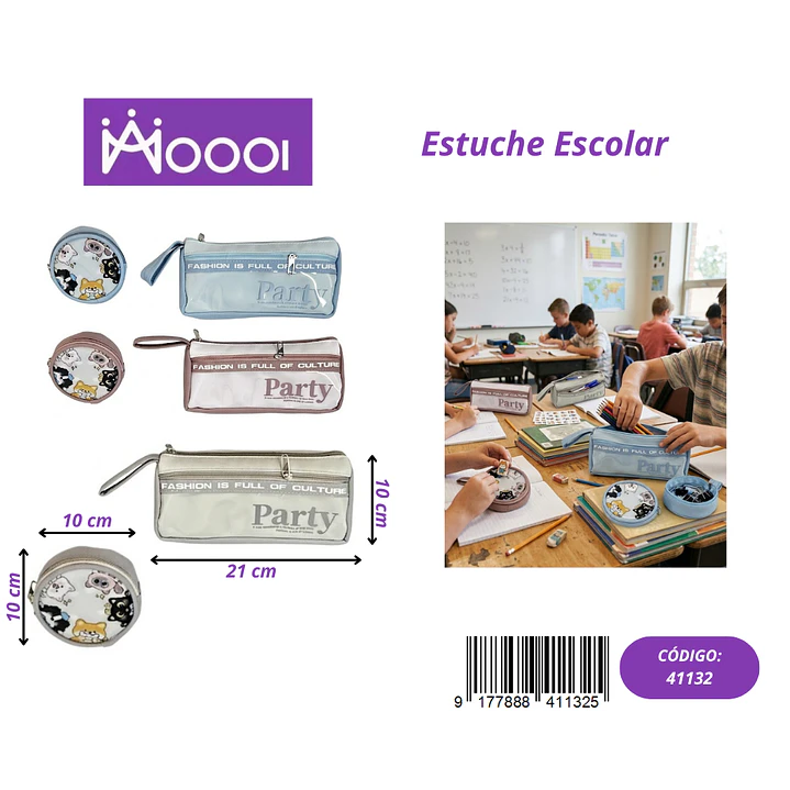ESTUCHE ESCOLAR DISEÑO ANIMAL UNISEX Precio publicado al por mayor 3 unidades del mismo 1