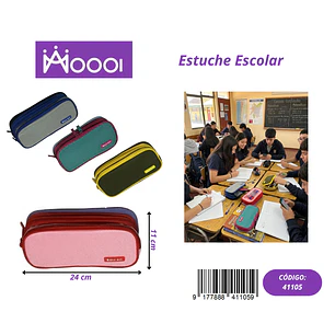 ESTUCHE ESCOLAR BICOLOR UNISEX Precio publicado al por mayor 3 unidades del mismo