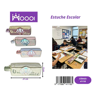 ESTUCHE ESCOLAR DISEÑO ALMEJA FEMENINO Precio publicado al por mayor 3 unidades del mismo