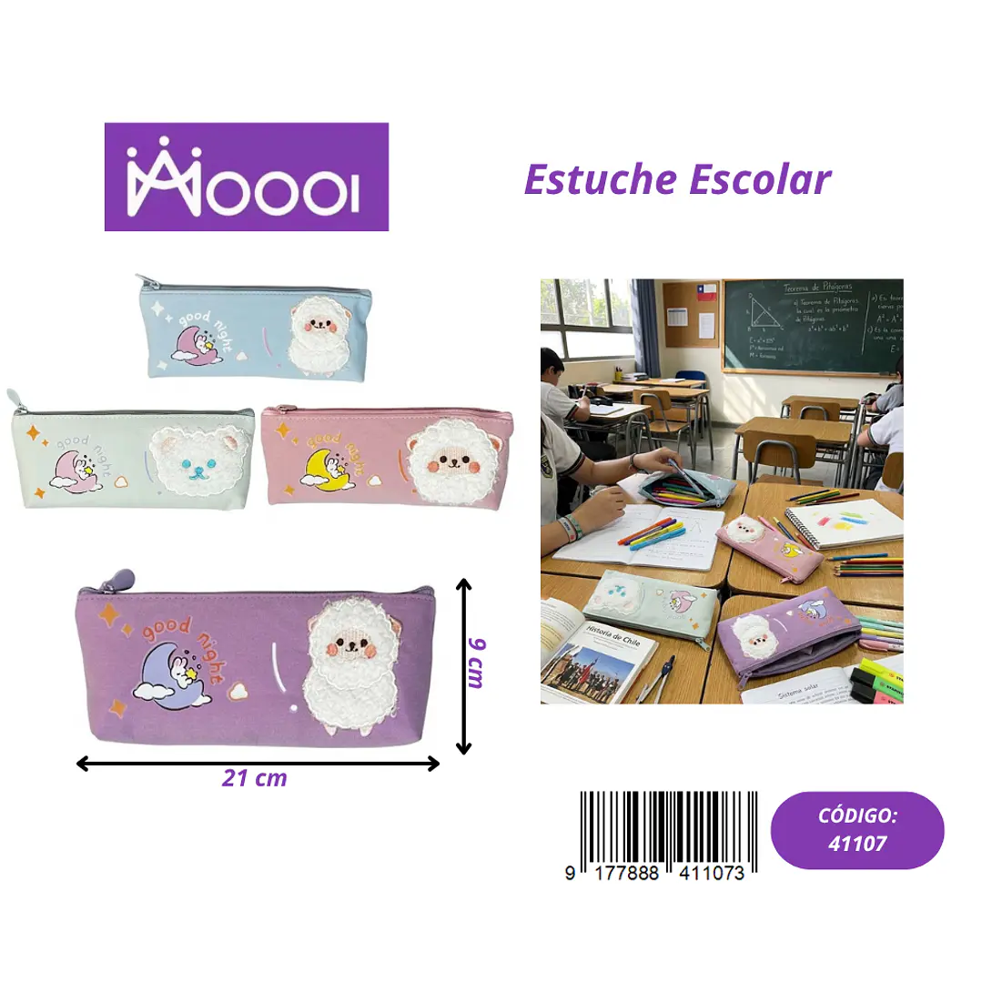 ESTUCHE ESCOLAR DISEÑO OVEJA FEMENINO Precio publicado al por mayor 3 unidades del mismo 1
