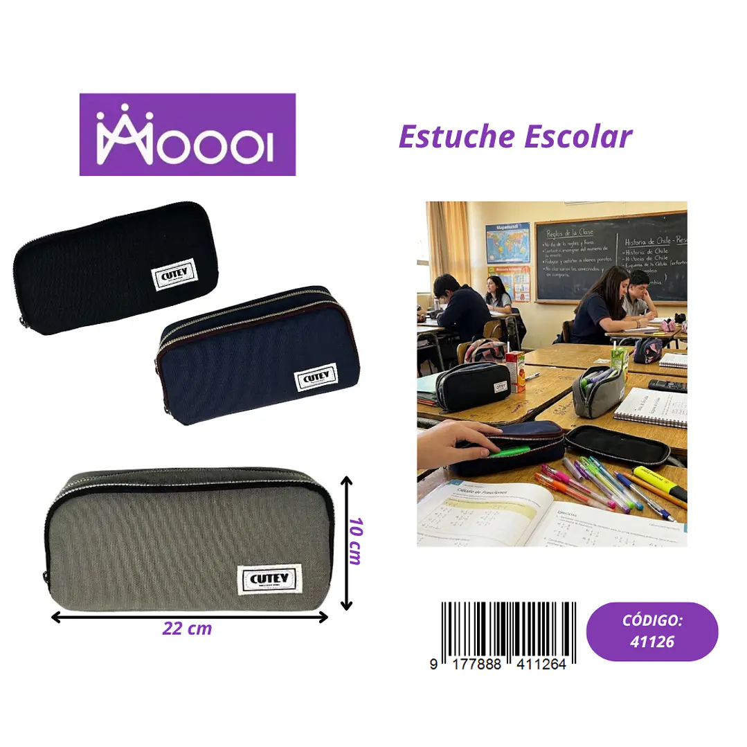 ESTUCHE ESCOLAR UNICOLOR MASCULINO Precio publicado al por mayor 3 unidades del mismo 1